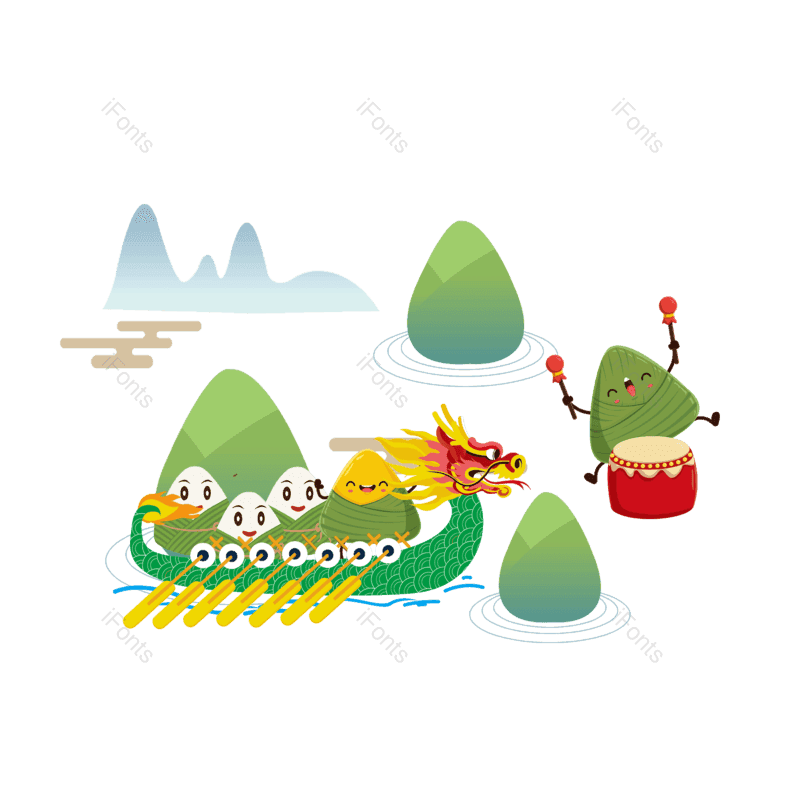 端午图片,龙舟元素,粽子PNG,免抠素材